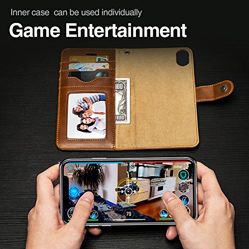 image for DXLT Mens iPhone 6 Plus,iPhone 6s Plus Wallet Leather Case Detachable 