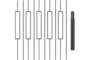 Sidasu 10 Pack 44" x 1/2" Iron Balusters for Stairs, Hollow Square & Rectangular Stair Spindles, Satin Black Metal Balusters for Staircase Interior & Exterior