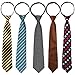 kilofly 5pc Pre-tied Adjustable Zipper Tie Kids Neck Strap Boys Baby Necktie
