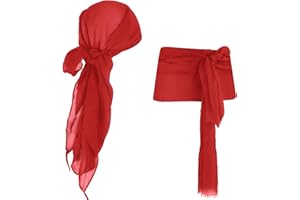 SHUIMUHUABEN Pirate Costume Men Women Halloween Bandana and Belt Set Accessories for Pirate Hat Styling & Themed Adventures