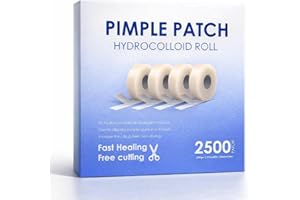 Pimple Patches for Face (2500 Count), Waterproof & Cut-to-Size Hydrocolloid Roll Tape, Absorb Gunk, Fast Healing & Hypoallerg