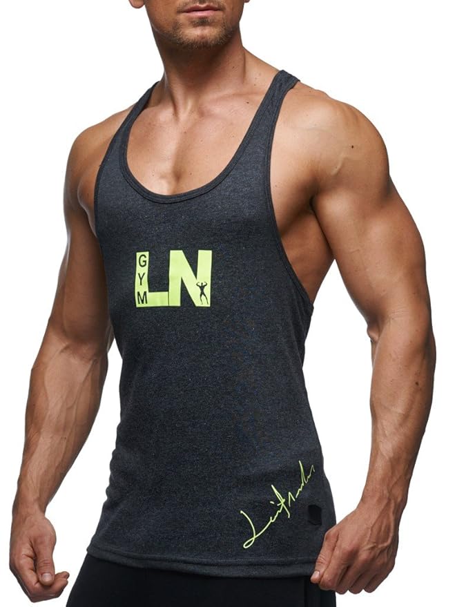 LEIF NELSON Gym Herren Stringer T-Shirt für Sport Fitness ohne Ärmel | Männer Bodybuilder Trainingsshirt Top ärmellos | Sport