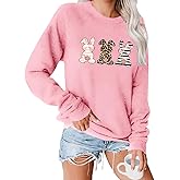 tiqwova Women Vintage Printed Long Sleeve Pullover Sweatshirt, Loose Caual Shirt Tops for Womens