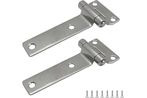 RANYUSS Stainless Steel 304 Pair of T-Shape Door Hatch Hinge L 5.3 in（135mm） for Container Vans Caravans Polish Marine Boat H