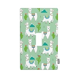 Pznen Green Llama Single Toggle Switch Covers