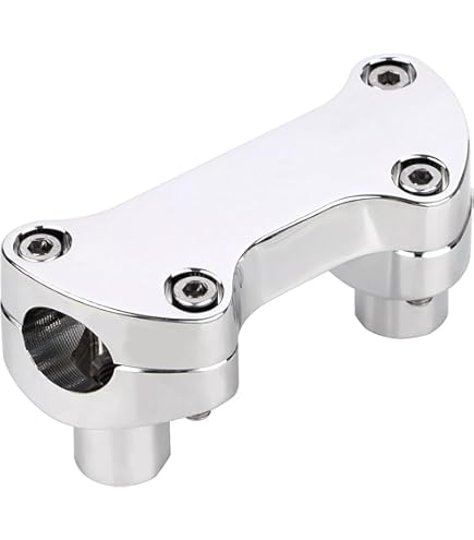 YDLMT Chrome Motorcycle 3.5" Handlebar Risers Top Clamp Kit W/Skirt Fit For Harley Dyna Fat Boy Heritage Softail Sportster XL XLH 883 1200 Road King Glide