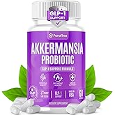 Akkermansia Probiotic with Prebiotic Chicory Inulin for Increased GLP-1 Support, Akkermansia Muciniphila Probiotic Supplement Delayed Release, Gut Health & Digestive Support USA Made (60 Capsules)