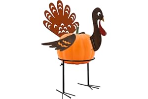 yosager Turkey Pumpkin Making Kit, Colorful Metal Thanksgiving DIY Pumpkins with Stand, Poke into Pumpkin, Thanksgiving Decoration for Autumn Fall Harvest Home Decor