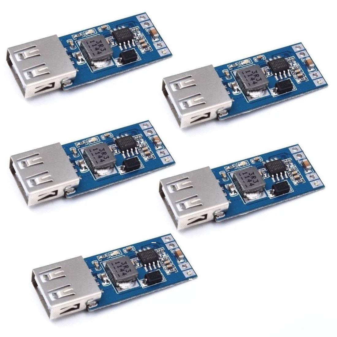 Hailege 5pcs 3A DC-DC 9V/12V/24V to 5V Step Down Power Module USB Vehicle Car Charger