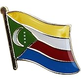 Comoros Flag Die-struck Metal Single Lapel Pin with Butterfly Clasp Closure