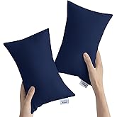 Small Pillow Mini Pillow for Travel 2 Pack, 11" x 7" Tiny Pillows with Name Tag, Travel and Sleep, Great Small Rectangular for Neck, Lumbar, Back, Pet Dogs, Blue
