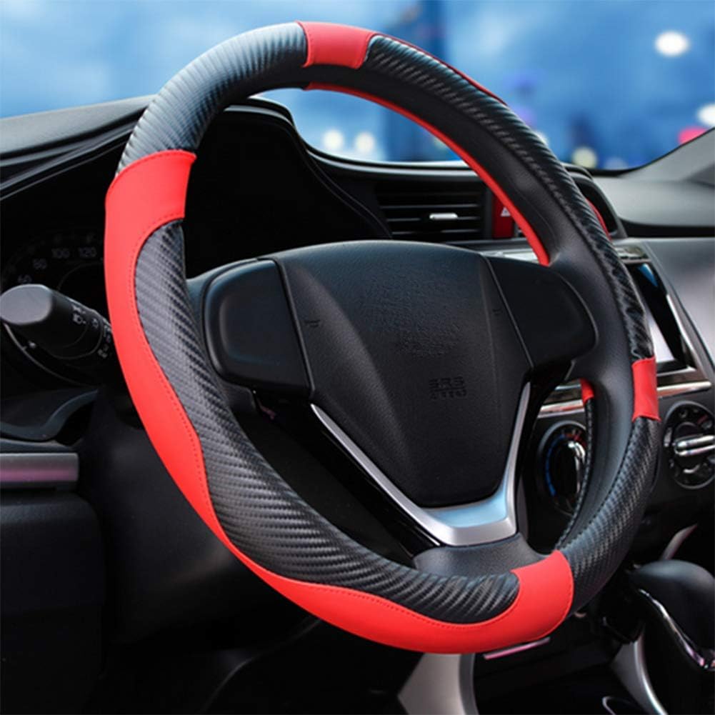 Hsdris Steering Wheel Cover Universal 15 inch Carbon Fiber