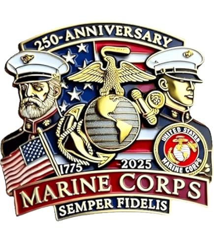 Spilla In Metallo Smaltato Logo Marines USMC U.S. Army