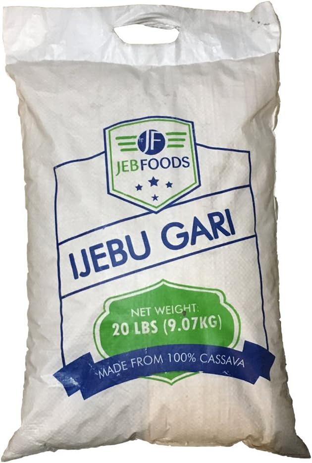 JEB FOODS Gari, 20lbs bag West Africa super premium, fine quality, gluten free – (IJEBU GARI)