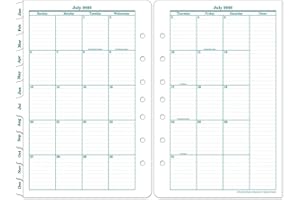 FRANKLIN COVEY FranklinCovey - Original Two Page Monthly Calendar Tabs for Ring-Bound FranklinCovey Planners (Classic, Jan 2026 - Dec 2026)