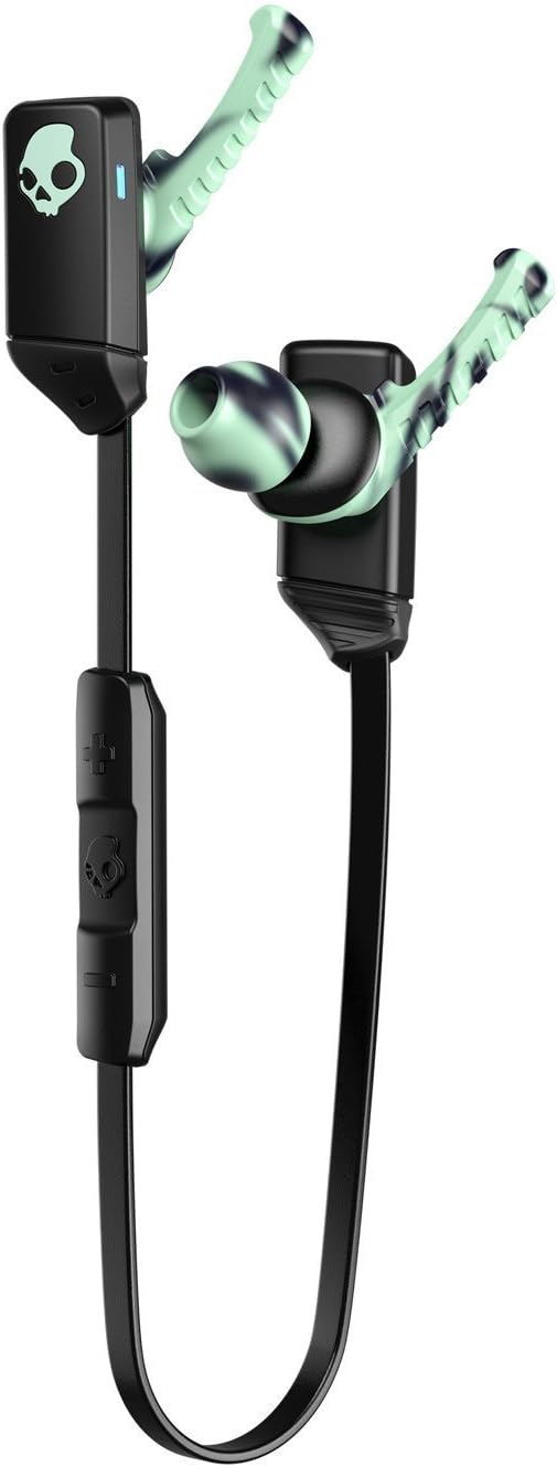 Amazon Com Skullcandy Xtfree Bluetooth Wireless Sweat Resistant Earbud With Microphone Lightweight And Secure Fit 6 Hour Rechargeable Battery Pureclean Tech To Keep Earbuds Fresh Black Mint Swirl Electronics