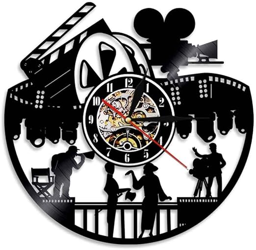 Amazon Co Jp A N 1ピース撮影ビニールレコード壁時計映画テーマledライトlp壁アート手作りギフト用ディレクターシルエット家の装飾 ホーム キッチン