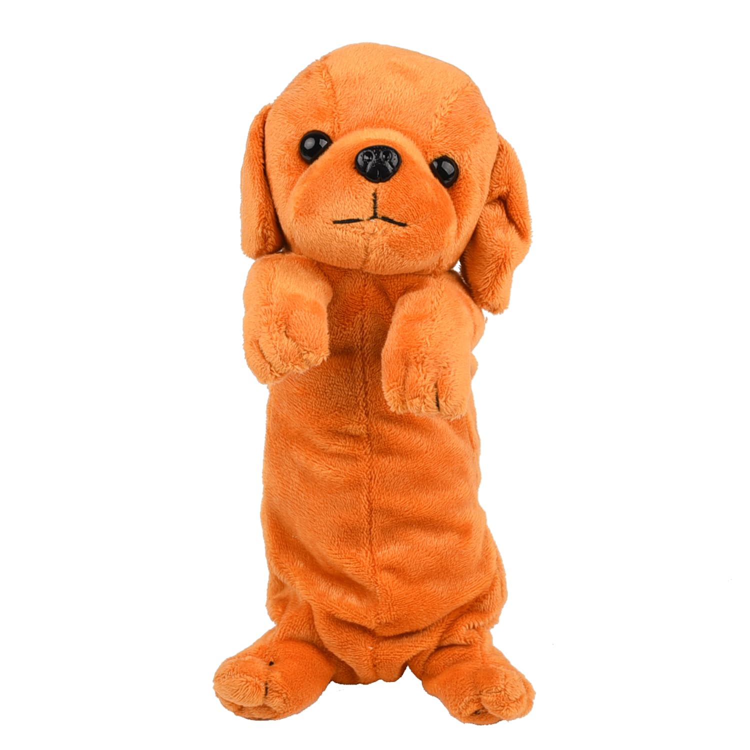 MEISH Dog Shape Pencil Pen Bags 3D Plush Animal Pencil Case Stationery Storage Organizer for School Stationery Supplies (Yellow)