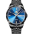 OLEVS Watch for Men Diamond Business Dress Analog Quartz Stainless Steel Waterproof Luminous Date Two Tone Luxury Casual Wrist Watch