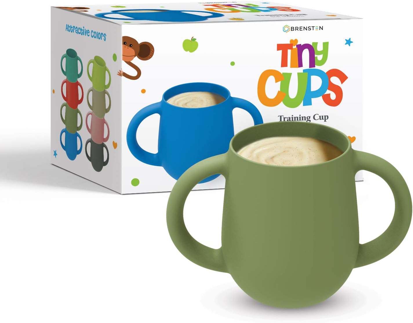 Silicone Training Cup for Infants and Toddlers Heat Resistant, Two