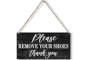 YCYD Please Remove Your Shoes Thank You Sign, Shoes Off sign, No Shoes Sign For House, Front Door Rustic Shoes off Wooden Hanging Plaque for Home Wall Art Decoration 6 x 12 Inches Present