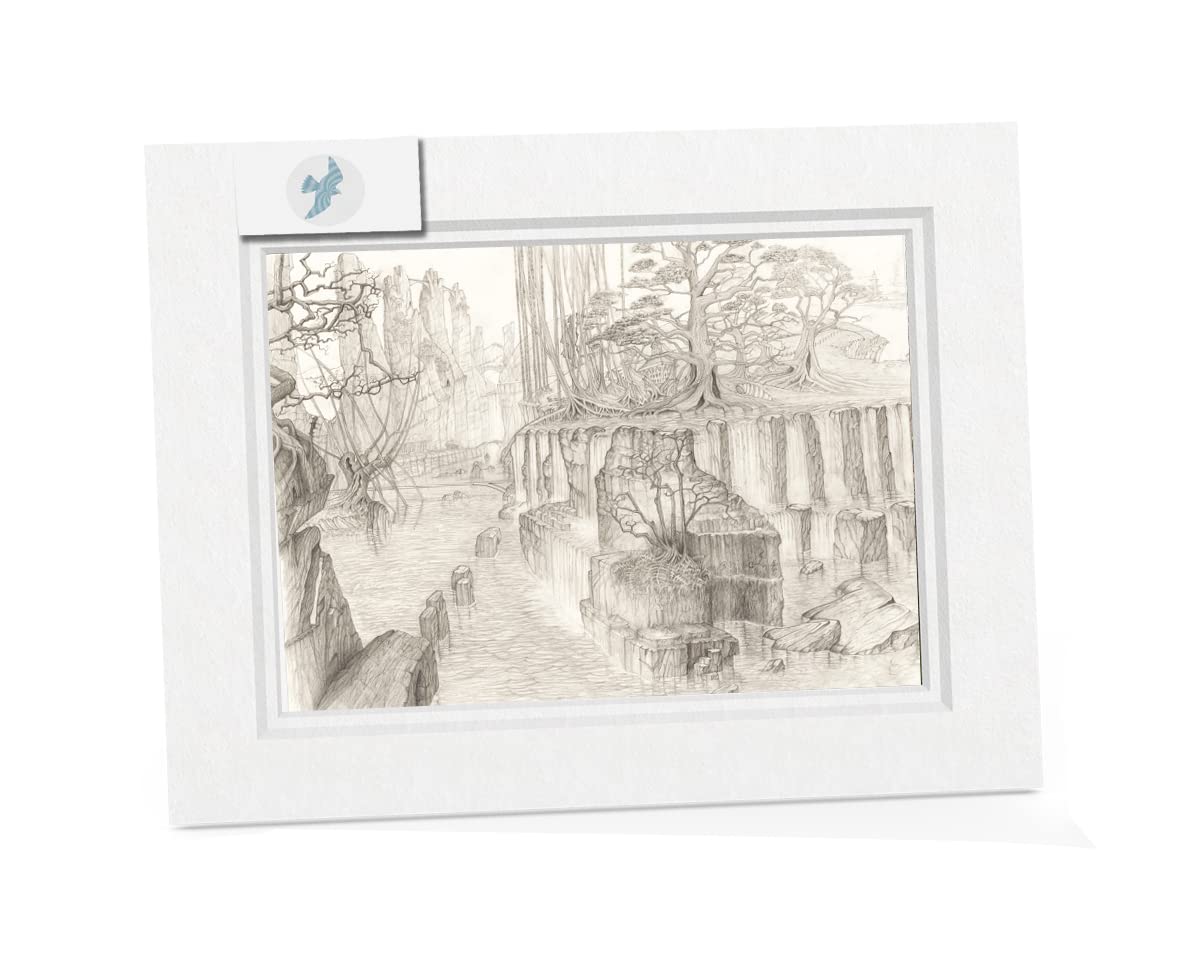 PeregrineArt Premium 16 x 12 Mounted Giclée Prints UK Made Art Deco Wall Art - Abstract Painting Prints - Double Mounted - Pathways I