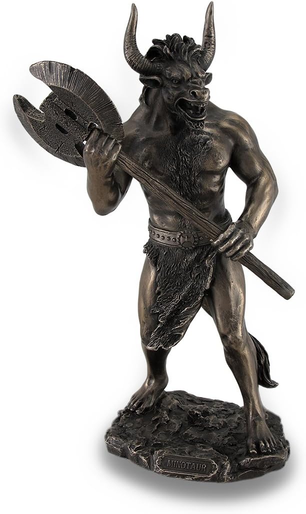 Amazon 古代ギリシャ神話 ラブリュス 大きな斧 を持ったミノタウロス ミノタウルス ブロンズ風 彫像 Minotaur With Labrys Statue 輸入品 インテリア オンライン通販