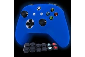 RALAN Controller Cover Silicone, Silicone Controller Cover Skin Protector in Dark Compatible for Xbox Ones Controller (Black Pro Thumb Grip x 8,Cat + Skull Cap Cover Grip x 2) Visit The RALAN Store