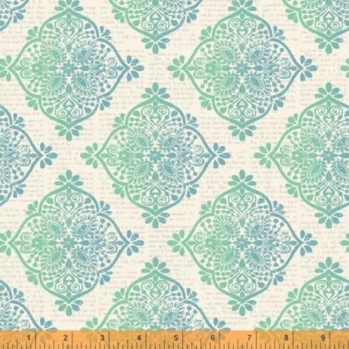 Quilting Fabric - Mariposa Teal and Blue Pattern - Windham Fabrics - Per Yard