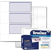 VersaCheck Secure Checks - 750 Blank Business or Personal Wallet Checks - Blue Premium - 250 Sheets Form #3001 - 3 Per Sheet