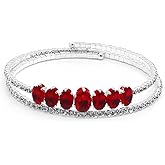 Quivox Colorful Crystal Bracelets,Bling Silver Rhinestone Cuff Bracelet,Bridal Bracelets for Wedding Prom