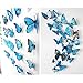 Mudder 24 Pieces 3D Butterfly Stickers Wall Stickers for Home Decoration, Blue