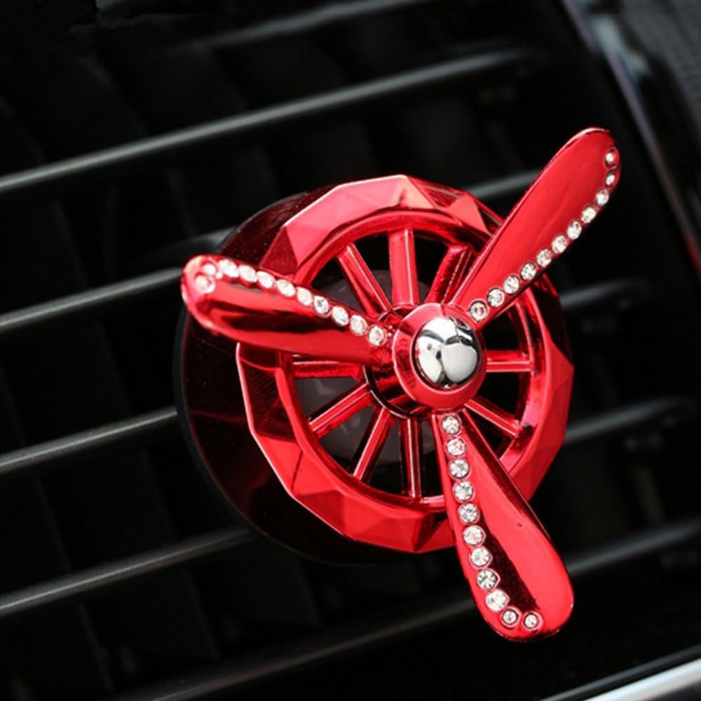 AMERIO Air Fresheners Car Aromatherapy Essential Oil diffuser Car Fragrance Car Purifier and Smoke Odor Eliminator Air Force 3 Spin Propeller (RED)