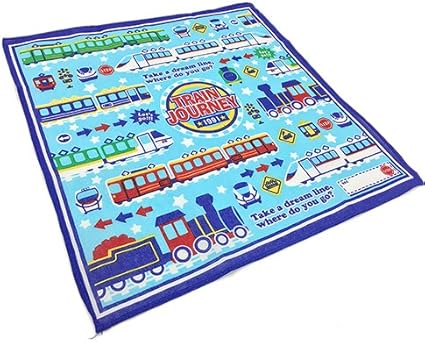 Amazon キッズ ハンカチ 全10種類 名前が書けるスペース付き 30 30cm お手拭き プリント 柄 綿 コットン 子供 男の子 女の子 幼児 ベビー 赤ちゃん 通園 入園 通学 入学 保育園 幼稚園 学校 学用品 E ゆめれっしゃのたび ノーブランド品 ホーム キッチン