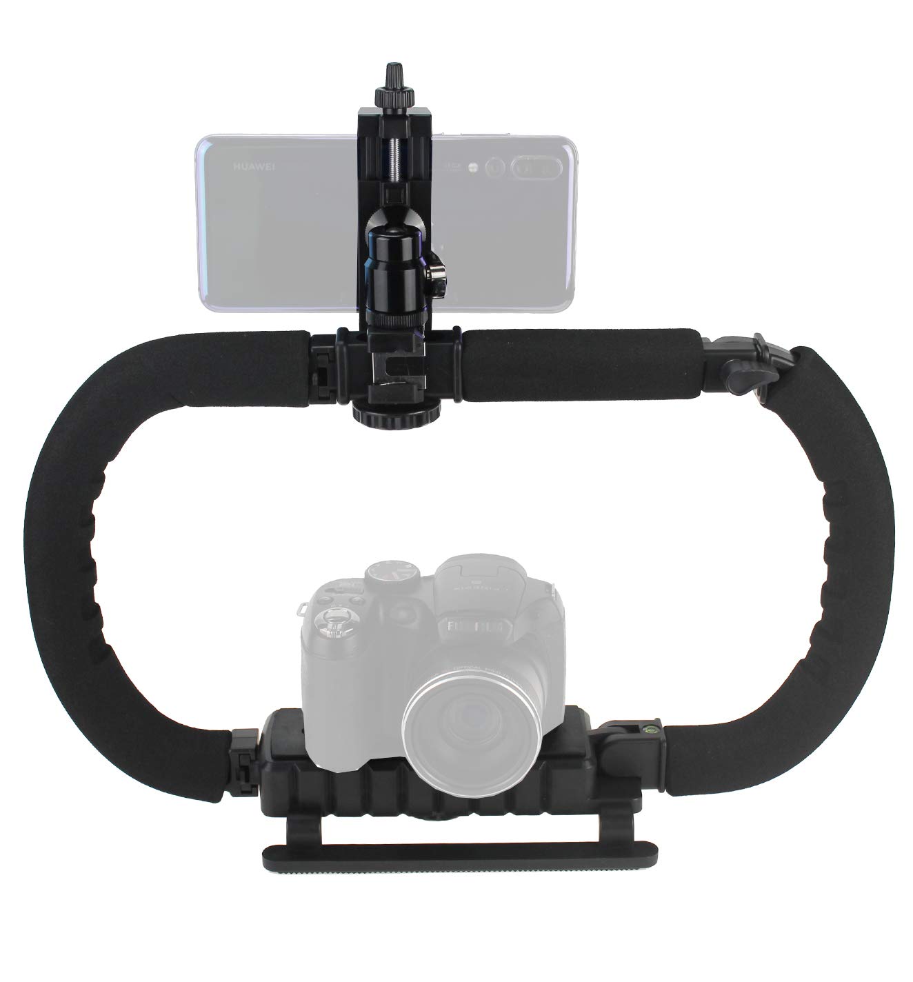 Stabilizer for Camera Smartphone GoPro DSLR/Mirrorless/Action Camera Camcorder, Foldable Handle Grip Handheld Video Rig Steadicam for All GoPro, Camera, Camcorder, iPhone, Huawei, Samsung etc