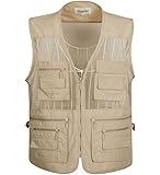 Summer Outdoor Mesh Fishing Photographer Vest For Men BEIGE, 4XL