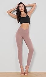ODODOS Women's Cross Waist Yoga Leggings with Inner
