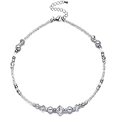 GIOLOYS Beaded Necklaces for Women Irregular Stone Shell Necklace Handmade Gemstone Boho Necklace Summer Jewelry for Women