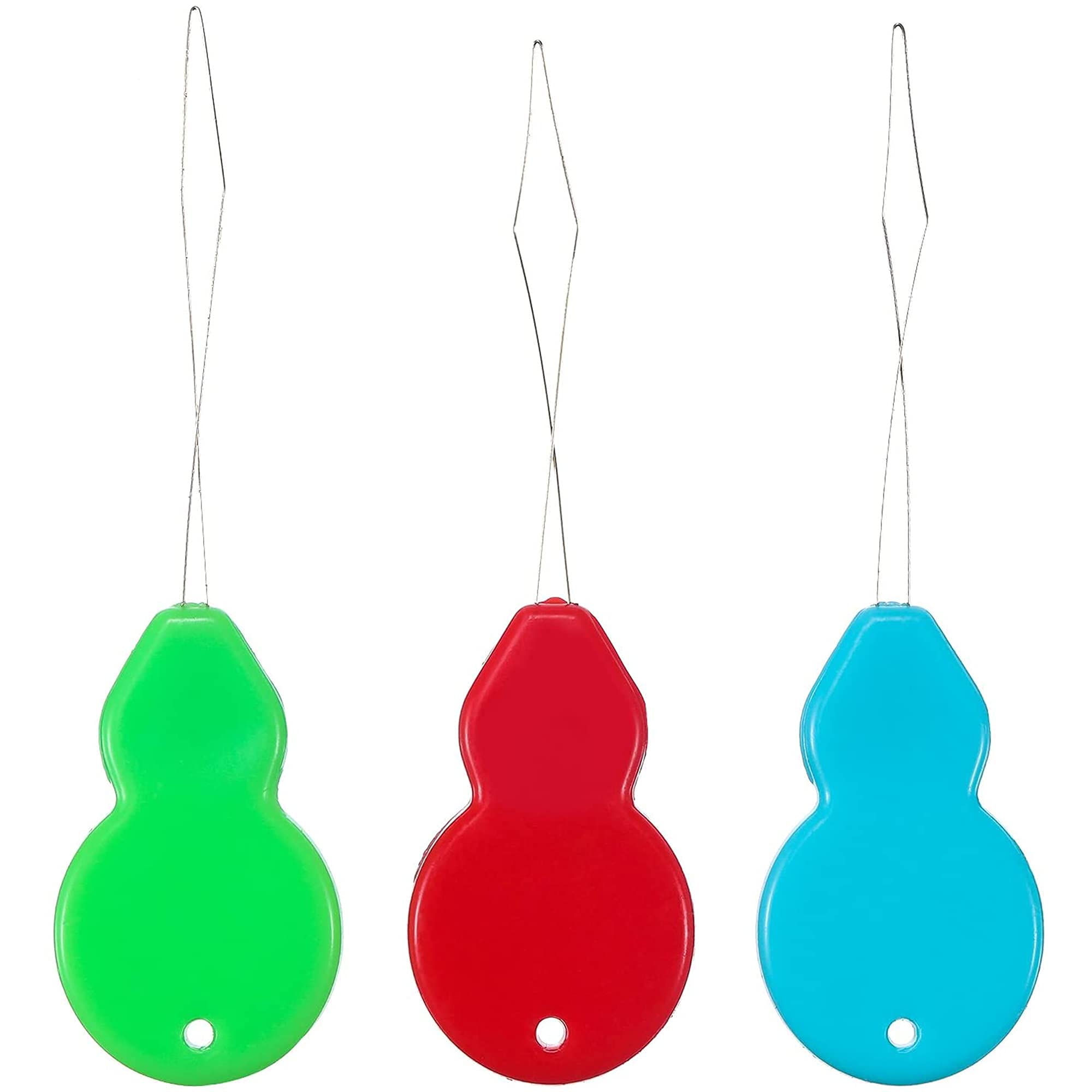 Eboot 20 Pieces Gourd Shaped Plastic Needle Threaders Plastic Wire Loop Hand Machine Sewing Tool with Clear Box for Sewing Crafting Knitting Craft Quilting DIY Art Color Random Assorted Colors