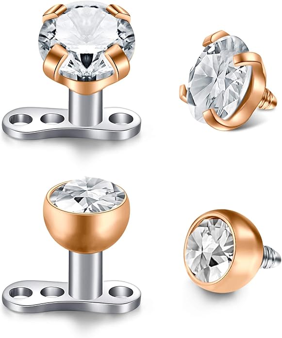 Briana Williams 14G Dermal Anchors Tops and Bases 2.5mm 3mm 4mm CZ and