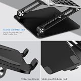 BoYata Laptop Stand Ergonomic Aluminum Height Adjustable 10-17 inch Black view 6