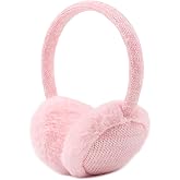 PESAAT Winter EarMuffs for Kids Outdoor Boys Knitted Ear Cover Plush Toddler Girls Ear Warmer 3-8 Years