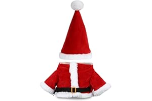 DolliBu Santa Claus Stuffed Animal Dress Up Costume Set - Cute Christmas Stuffed Animal Santa Outfit with Red Hat and Suit - Large