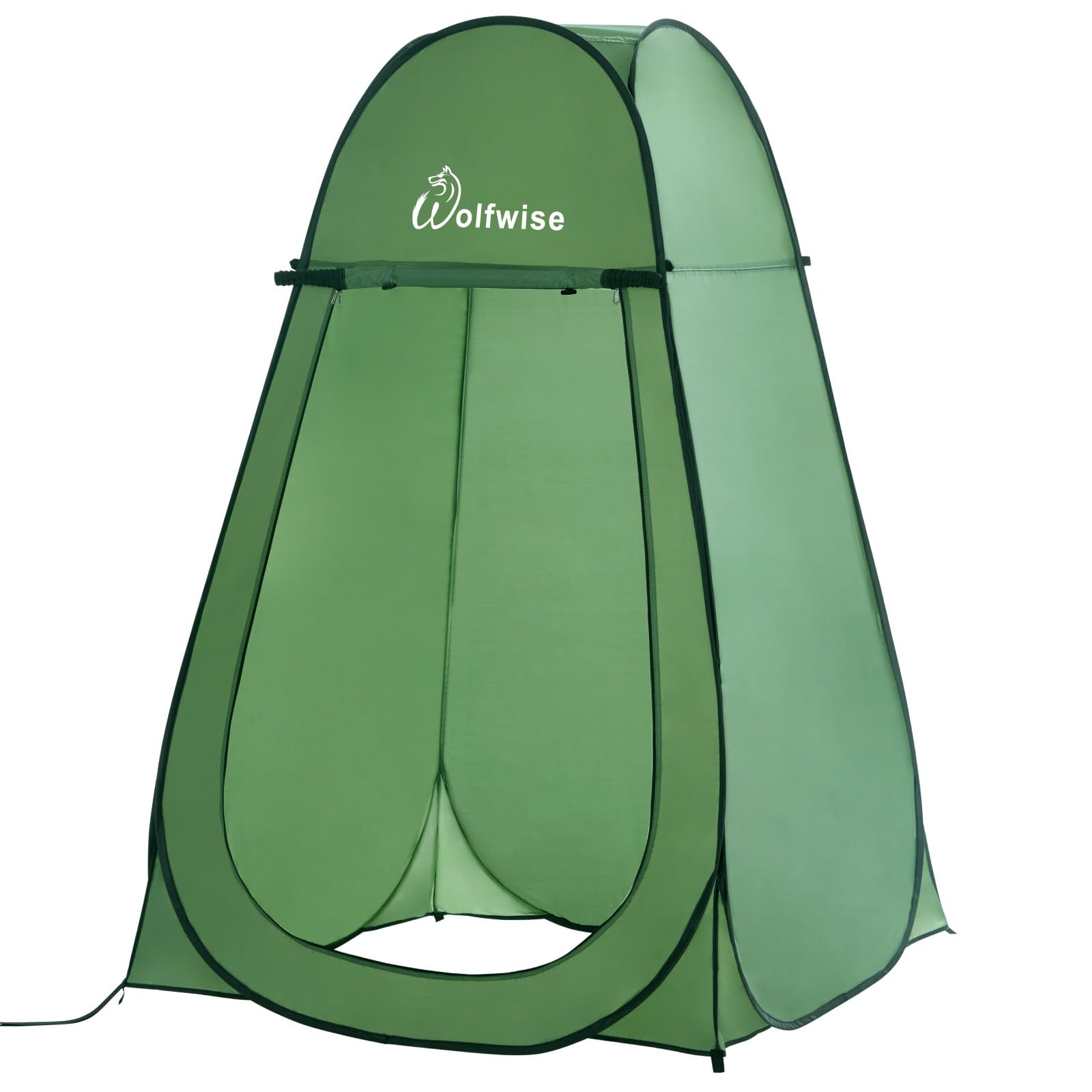 Wolfwise Pop Up Shower Tent, Portable Instant Changing Tent with Window & Carry Bag, Privacy Bathroom Toilet Tent for Beach, Camping & Outdoor, Width 47" (120 CM), Height 75" (190 CM), Green