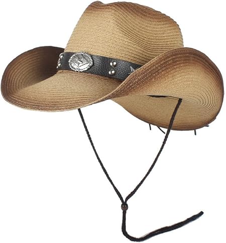 Amazon Co Jp Sirin ハット帽子 メンズ 新しいファッションメンズ西部カウボーイハット男性夏のストローハットデコレーションカウガールパーティーコスチュームウエスタンハットソンブレロ Color Khaki Size 56 58 ホーム キッチン