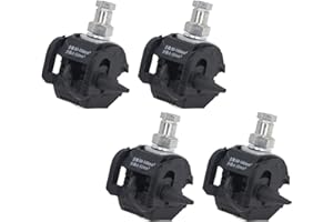 NOENNULL 5 Pcs Insulation Piercing Connector 1KV No Peeling Piercing Clamp High Low Voltage Cable Splitter (Black-4)
