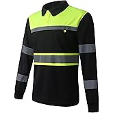 HoliSecure Safety Shirts for Men,High Reflective Men Polo Shirts with Pocket,Short Sleeve Workwear Breathable