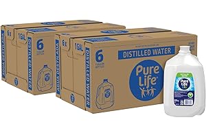CAMEO Pure Life Distilled Water, 1 Gallon, Plastic Bottled Water 12 Bottles Of 1 Gallon Each (12 Total Gallons)