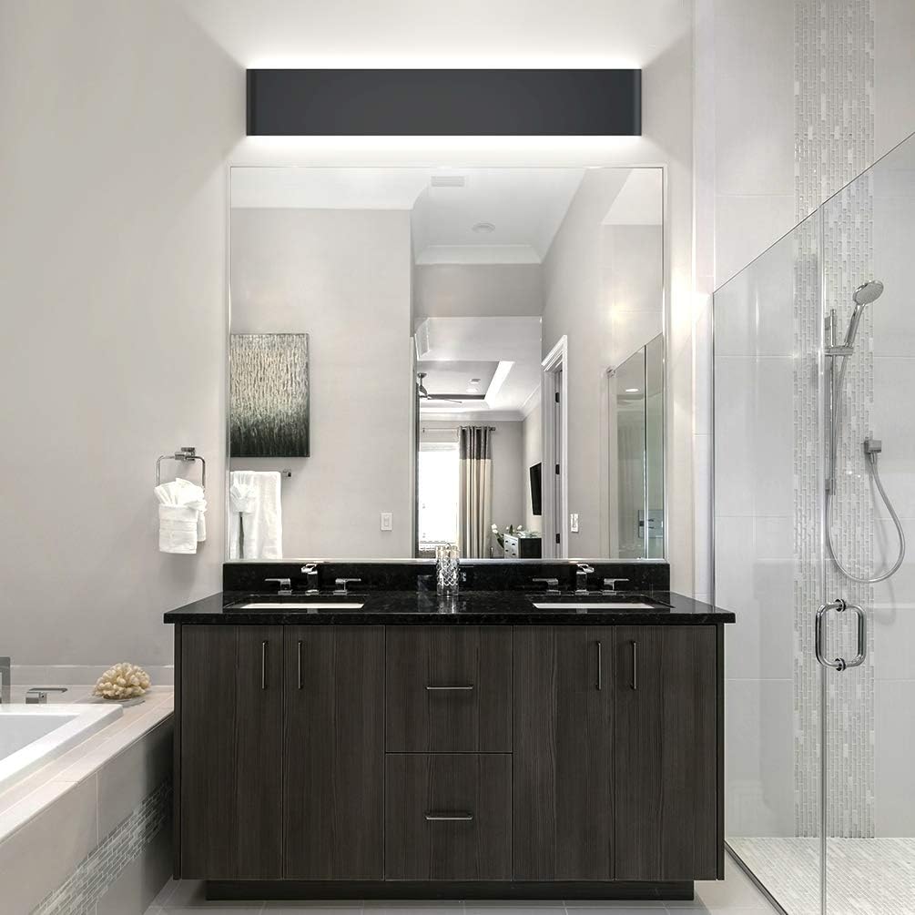Aipsun 32.6 inch Modern Black Vanity Light Fixtures LED Black Bathroom Wall Light Up and Down Bathroom Lighting Fixtures White Light 5000K - - 