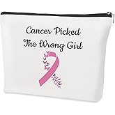 Breast Cancer Awareness Cosmetic bag Breast Cancer Survivor Gifts Pink Ribbon Cancer Accessories for Women Motivational Gifts for Wife Girlfriend Sister Make up Bag Thoughtful Gift for Patients Women